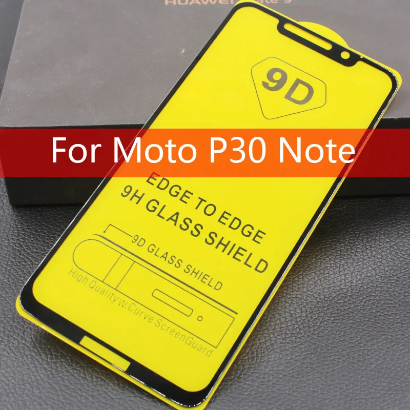 For MOTO One Power P30 Note Tempered Glass 9D Full Cover Screen Protector Film Moto Play Glue Phone | Мобильные телефоны и