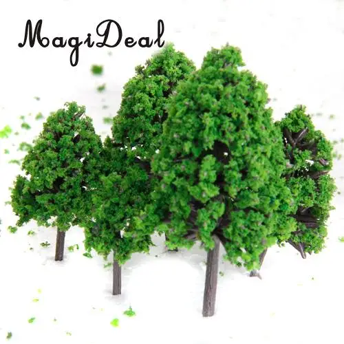 MagiDeal 22Pcs/Set 3-16cm Green Model Trees Train Railway Railroad Architecture War Game Scenery Scene Layout Landscape