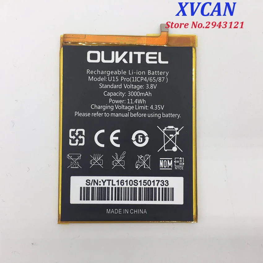 

100% New OUKITEL U15 Pro Replacement 3000mAh Parts backup battery for OUKITEL U15 Pro Smart Phone