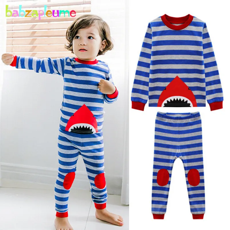 babzapleume 2Piece 2-7Years Spring Baby Wear Boys Two Piece Sets Stripe Long Sleeve Kids T-shirt+Pants Children Clothing BC1715 |