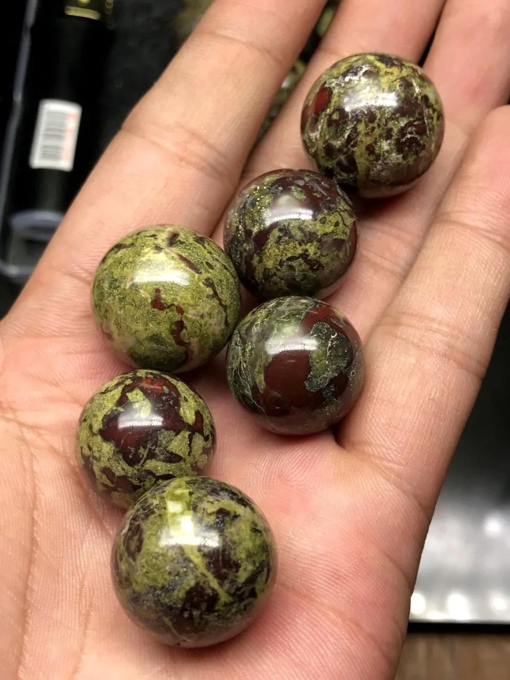10pcs Natural Clear Dragon Blood Stone Crystal Ball Chakra Healing Stones Aliexpress