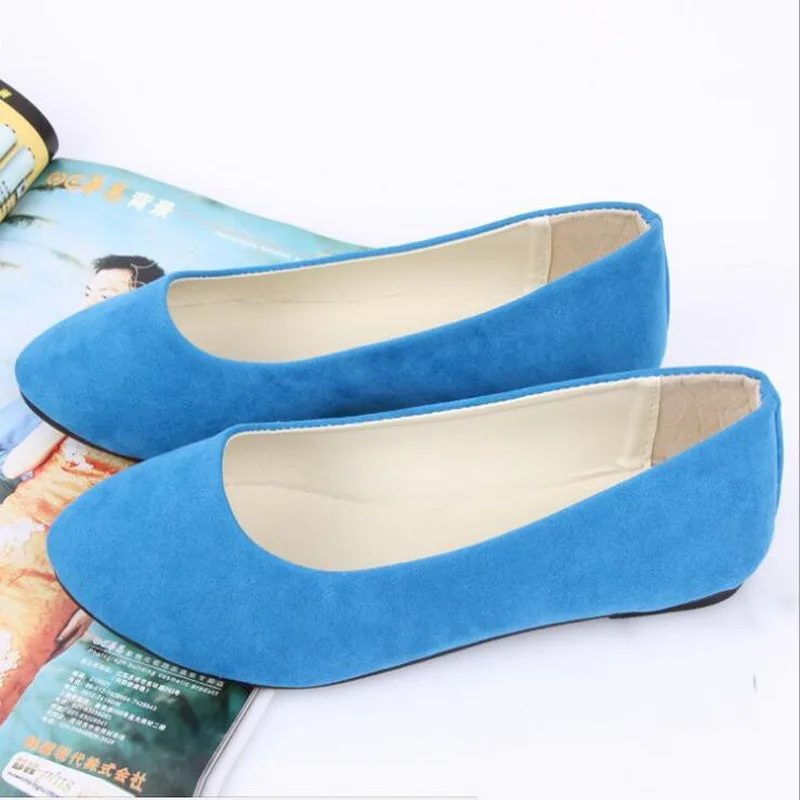 2023 spring autumn women's shoes flat shoes sweet multi-color working shoes foreign trade large size women's blue shoes  35-43