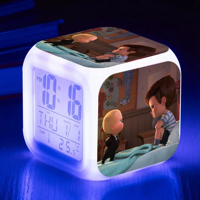 Kids Birthday Gifts Movie The Boss Baby LED Alarm Clock Digital reloj