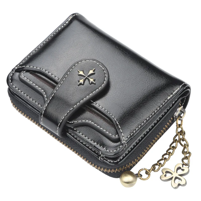 

Top Quality Leather Wallet Women Wallets Fashion Woman Short Purses Small Coin Purse with Detachable Driving License Card Holder