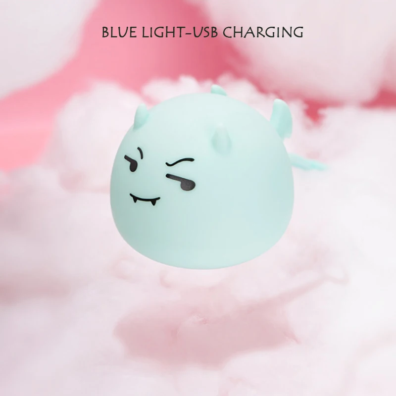 Стильная футболка с изображением персонажей видеоигр зарядка через usb светодиодный ночной Светильник красочный детский ночной Светильник Мягкий силиконовый чехол с рисунками из мультфильмов детские лампы спальный светодиодный светильник подарок - Испускаемый цвет: Blue-USB charging
