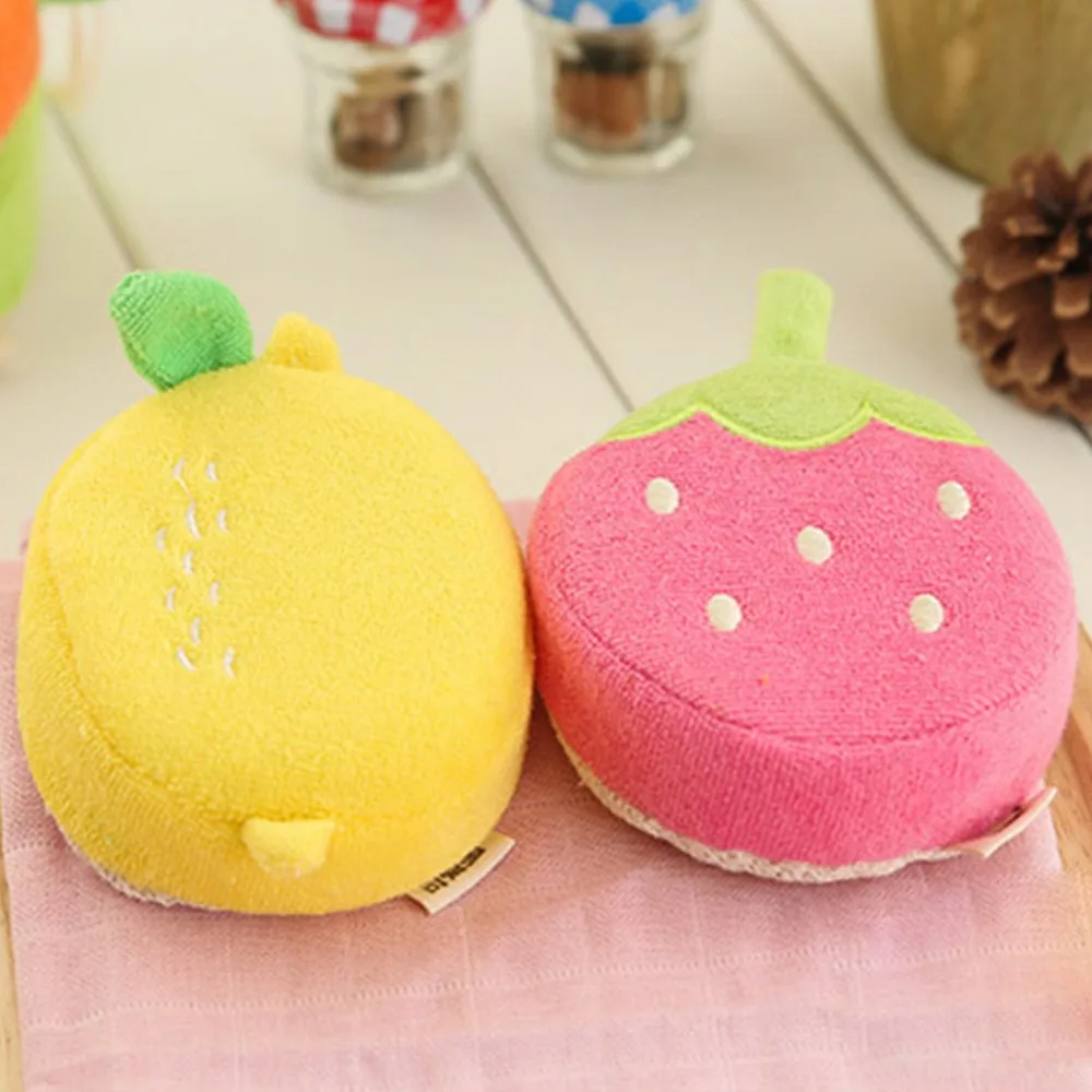 Cute Baby Fruit Bath Sponge Children Bathing Scrubber Rub Towel Cartoon