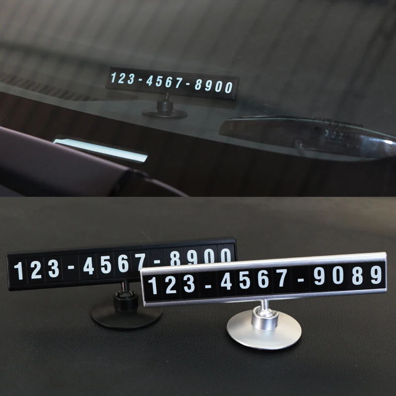 

Car Luminous Temporary Parking Card With Suckers And Phone Number Card Plate Wholesale