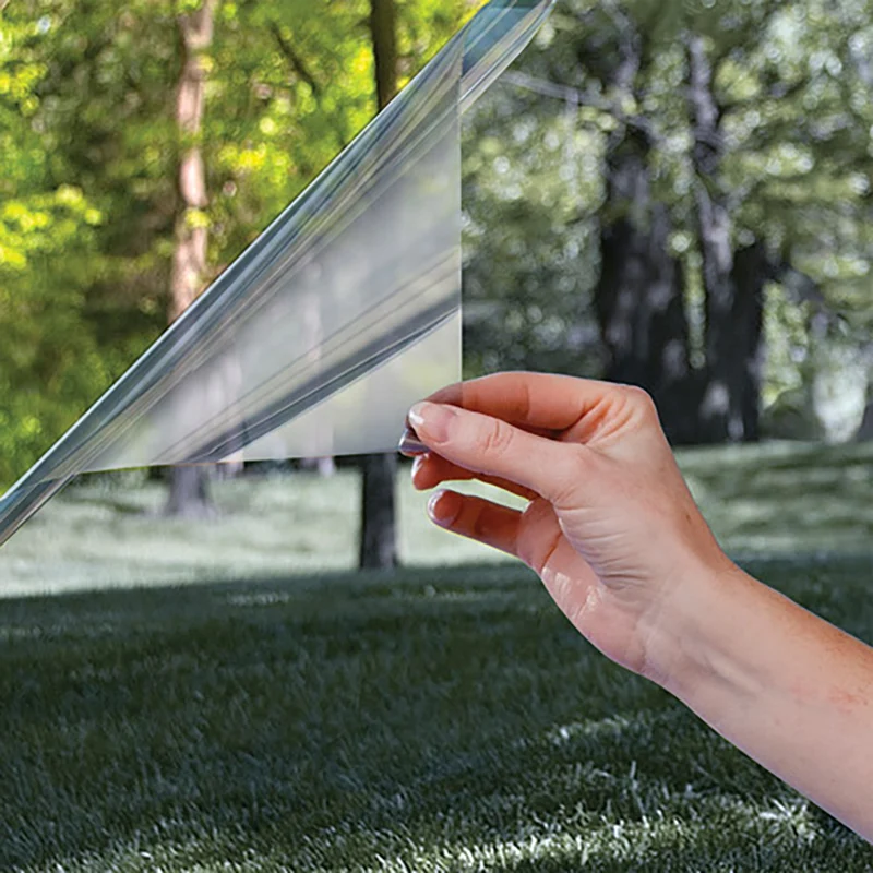 ABEDOE 1 м-2 м Солнечная отражающая оконная пленка, Солнечная отражающая односторонняя зеркальная изоляция, серебряная уединенная оконная стеклянная наклейка