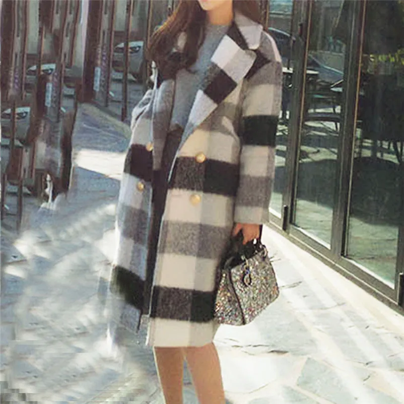 Fashion coats and jackets women winter ladies coats Winter Lapel Wool Coat Trench Jacket Long Sleeve Overcoat Outwear O15#N (1)