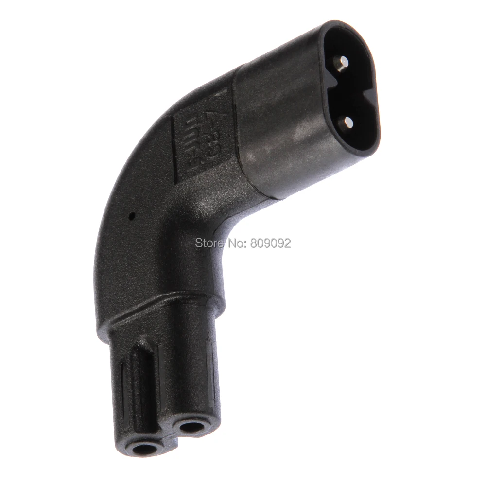 Right-Angle IEC 320 C7 to C8 Figure 8 AC Power Adapter Plug Converter