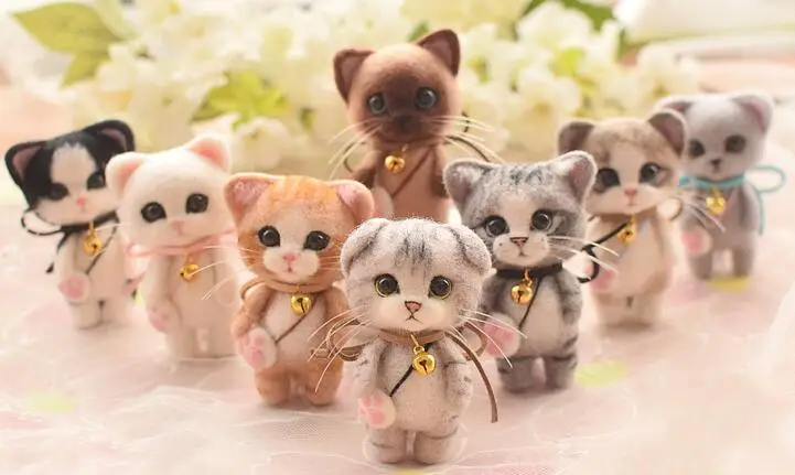 

Simulation cat wool needlepoint kit wool felt needle felting Decoration craft needlecraft DIY handmade