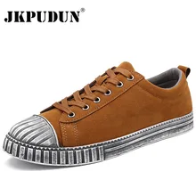 JKPUDUN Vintage Hip Hop Para Hombre Zapatos Casual Entrenadores Marca de Lujo 2017 Diseñador Shell Cabeza Alpargatas Zapatos Planos de Los Hombres de Alta Calidad(China (Mainland))