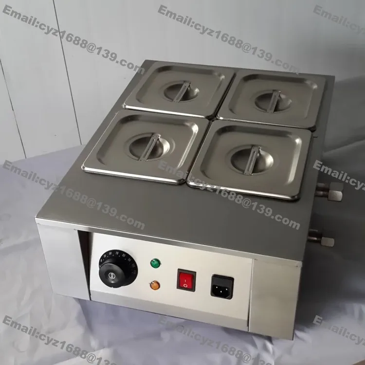 Commercial 110v 220v Electric 8kg Chocolate Fountain Choco Temperer Melter Warmer Boiler Machine w/ 4 Melting Pot