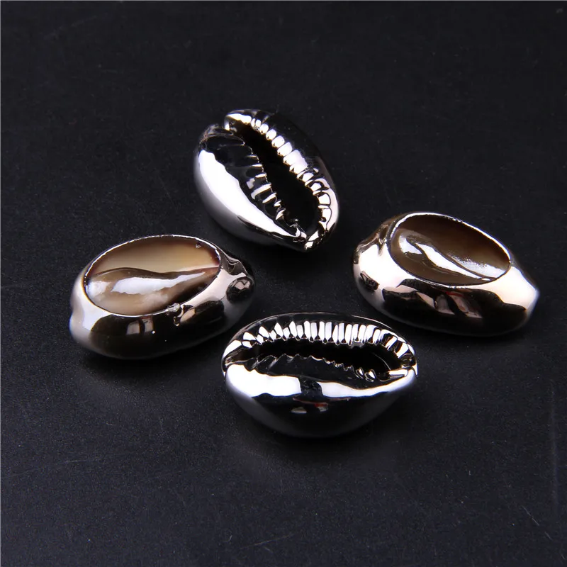 3 Pieces 21.9 *14 mm Natural Conch Electroplated Silver Cowries Shell Pendant Beads For Girl Jewelry Gifts DIY Making Earrings | Украшения