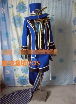 

Black Butler Ciel Fhantomhive blue knight anime Cosplay Costume for Women 3 in1 shirt+coat+ short pants