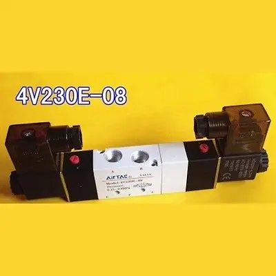 

Air Pneumatic Solenoid Valve 3 position 5 way BSPT1/4" Central Exhaust Type AIRTAC Type 4V230E-08