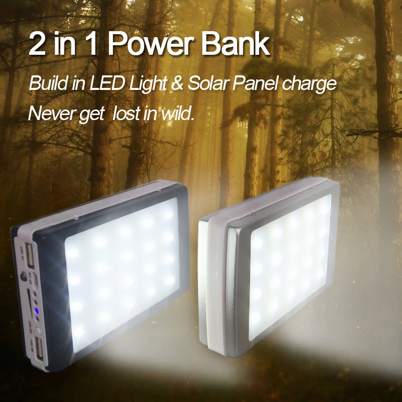 imágenes para 10000 mAh Banco de la Energía Solar con 20 LED Camp Luces Cargador Solar Power Bank Externa para Todos Los Teléfonos Móviles al aire libre/Acampar/paseo imágenes para 10000 mAh Banco de la Energía Solar con 20 LED Camp Luces Cargador Solar Power Bank Externa para Todos Los Teléfonos Móviles al aire libre/Acampar/paseo
