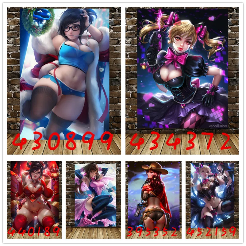 

Overwatch game poster canvas painting frame painting living room study bedroom home decoration supplies wall art canvas painting