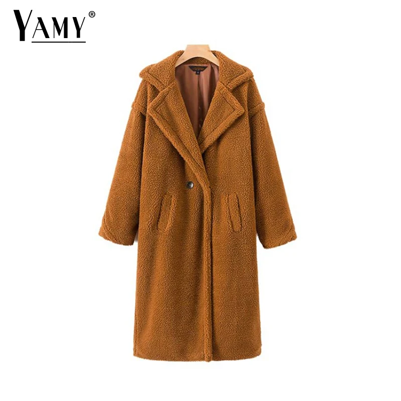 

2018 Winter pink faux fur coat women teddy coat plus size women long coat furry fake fur lady outerwear jacket Korean streetwear