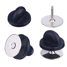 50 шт./упак. безопасности брошь металлический замок резиновая Красочные шпильки кнопка «назад» застежки пряжки для булавка брошь база ювелирные изделия аксессуары