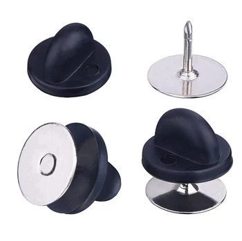 

50pieces/pack Safety Brooch Lock Metal Rubber Colorful Pins Back Button Buckle Clasps for pin Brooch base Jewelry Accessories
