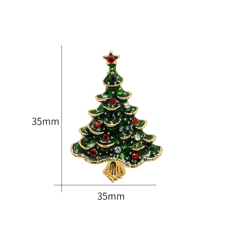 WEIMANJINGDIAN бренд Ассорти зеленый и красный кристалл Стразы Брошь, булавки в виде рождественской елки