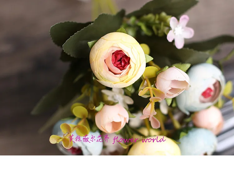 1 Набор искусственных цветов, шелковые Чайные розы, букет невесты для рождества, дома, свадьбы, Нового года, украшения, искусственные растения, шелковые цветы