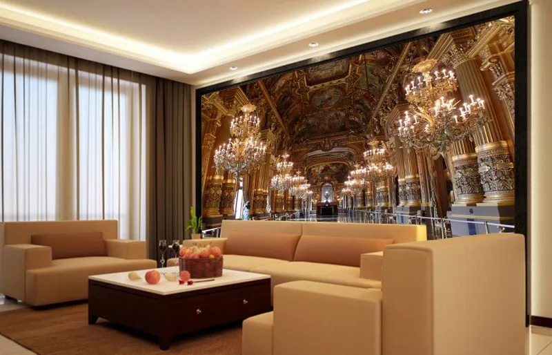 Kustom 3d foto klasik Aristokrat istana desain 3d papel 