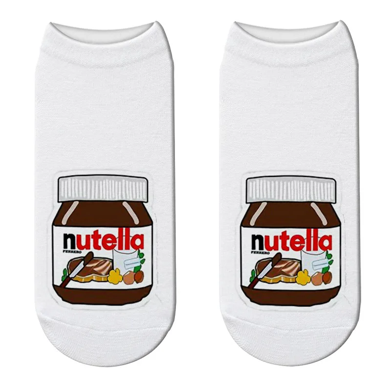 Новинка, короткие носки Nutella с 3D принтом, забавные женские модные носки с героями мультфильмов, Kawaii Nutella, короткие носки по щиколотку, Прямая поставка - Цвет: 5