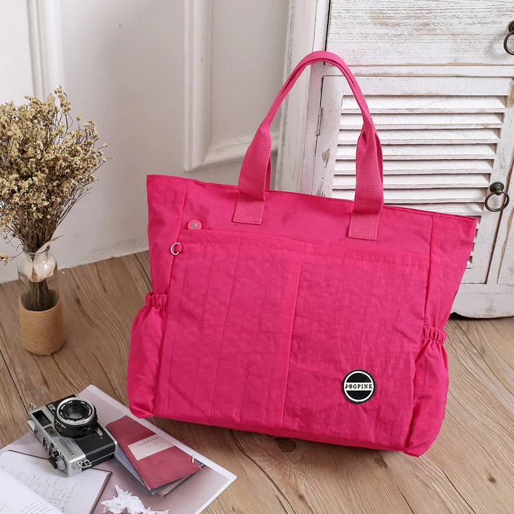 Женская сумка, повседневная большая сумка на плечо, модная нейлоновая большая сумка, роскошная брендовая Фиолетовая Сумка для подгузников, водонепроницаемые сумки