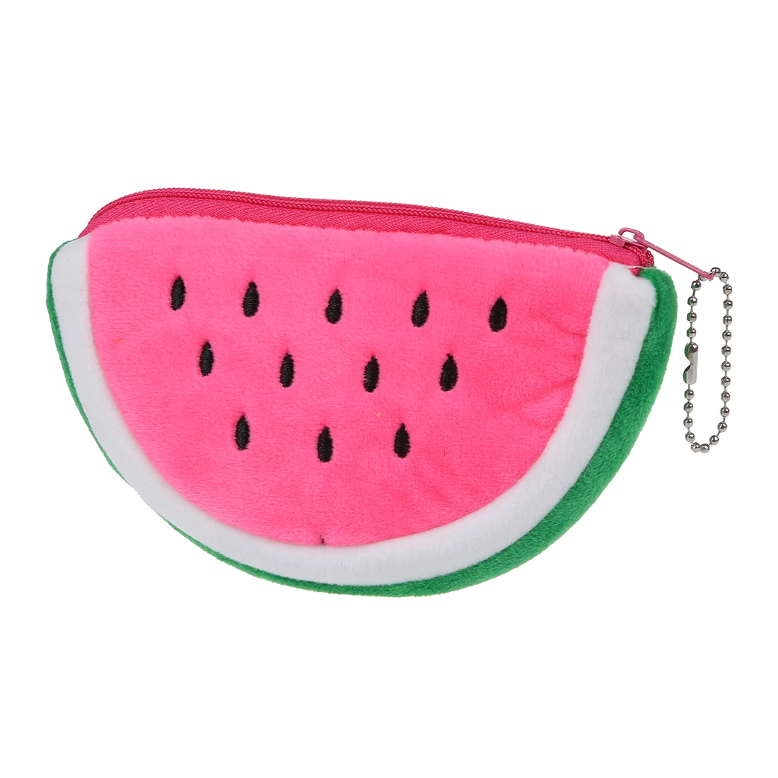 TFTP New Watermelon Shape Pink Green Plush Zip up Cards Cash Holder Wallet Purse photo