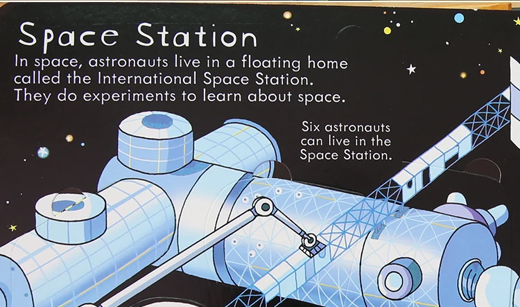 Британская английская 3D Usborne Look inside Space picture book обучающая детская книга с более чем