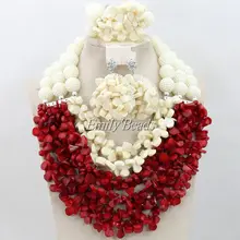 Массивное Африканское нигерийское свадебное бусы коралловые Свадебные украшения бусы набор ювелирных украшений для невесты ожерелье ювелирные изделия CJ440
