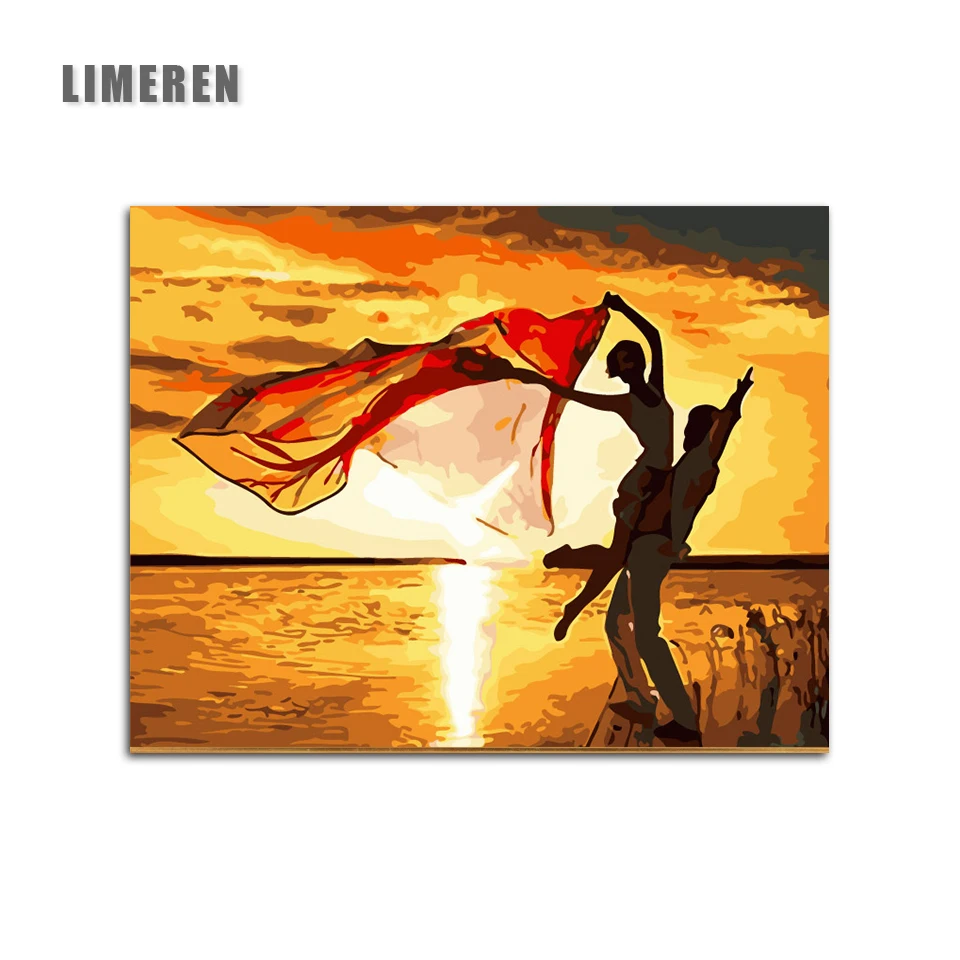 

DIY Digital Canvas Oil Painting By Numbers Pictures Coloring By Numbers Modern Acrylic Paint By Number Sunset Lovers