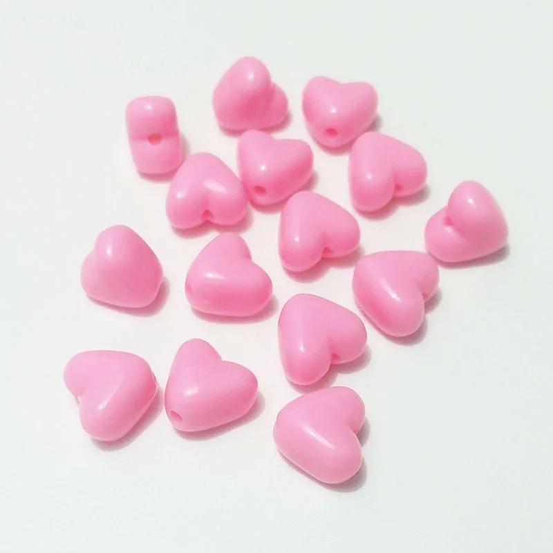 pink heart shape acrylic beads set necklace ends tassel earring cord Conector equipment kit