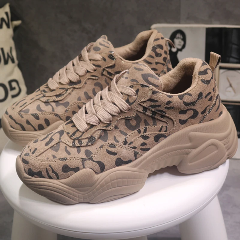 

Moxxy Leopard Shoes Woman Winter Sneakers Fashion Chunky Sneakers Women Platform Sneakers Casual Plush Dad Shoes trainers Spring