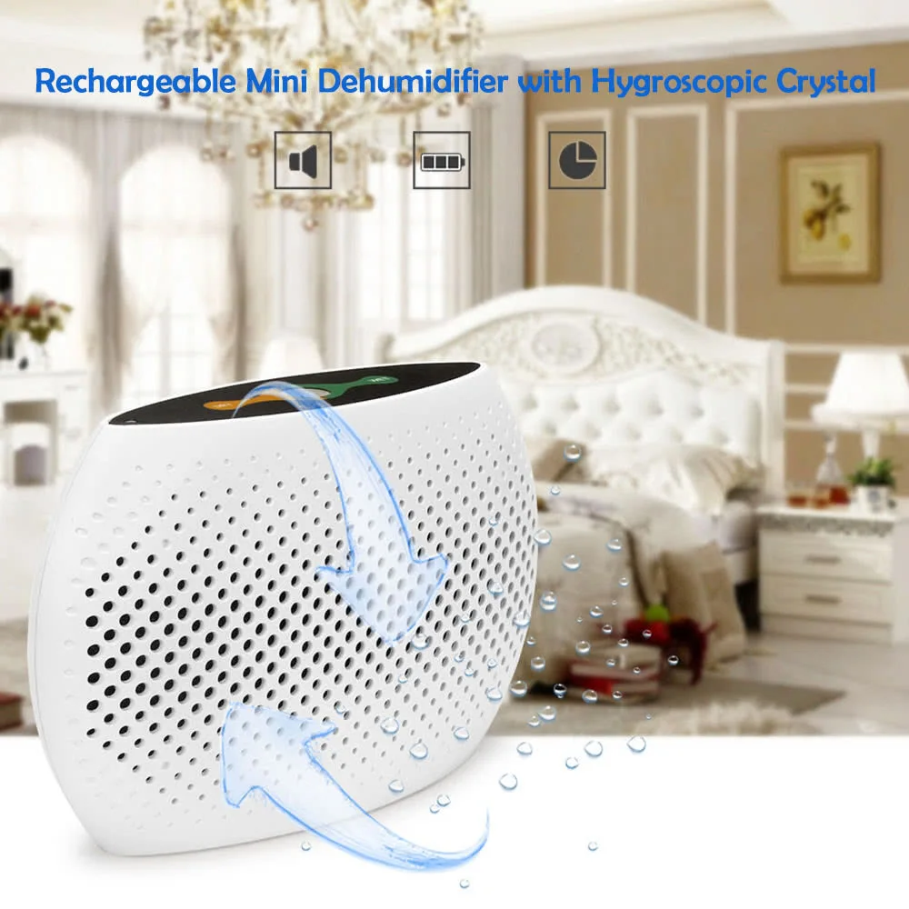 

TOP-200 Rechargeable Mini Dehumidifier Desiccant Moisture Absorbing Air Dryer with Hygroscopic Crystal for Wardrobe