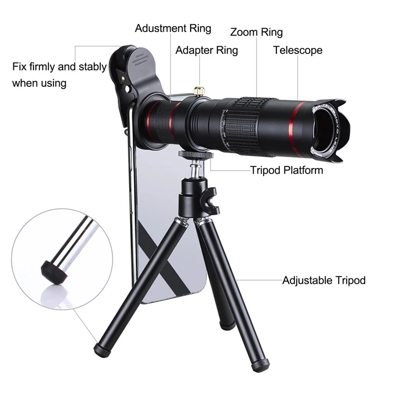 Новый HD 4 K 22x зум мобильный телефон объектив камеры телескоп Lentes Telefon для смартфона Iphone 8 Plus макрообъектив Lente Para Celular
