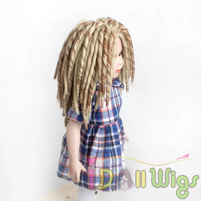 Модная африканская коричневая и блондинка Смешанная кукла дреды парики для 18 ''высота американская кукла с 26 см окружность головы