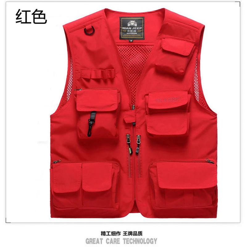 Tanie Męska lato cienka siatka oddychająca wędkarstwo polowanie na zewnątrz wspinaczka Trekking kamizelka mężczyzna bez rękawów Multi kieszonką Quick dry kurtka