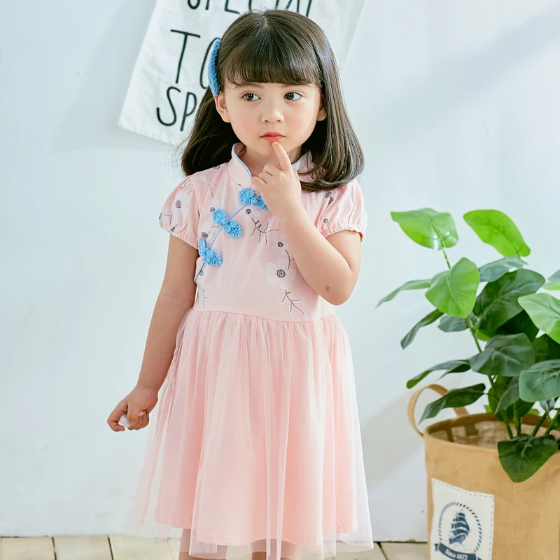 5153 Chinese Style Toddler Girls Dress A line Sundress Tutu Kids ...