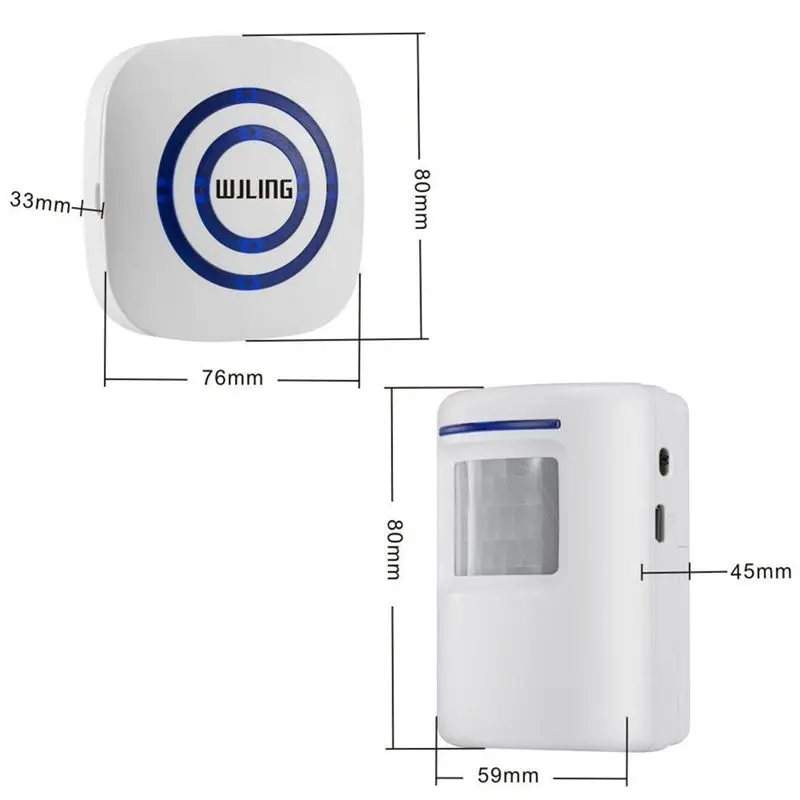 Беспроводной датчик движения, детектор входа в ворота, дверной звонок для посетителей, Колокольчик для квартиры, ИК-сигнализация, беспроводной цветной объектив, камера безопасности