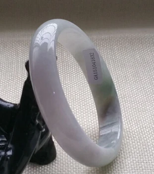 

437 Certified Grade A Genuine Lavender Green Jadeite Jade Bangle Bracelet (A0429)