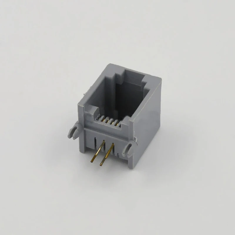 100 шт. разъем RJ11 90 градусов зеленый пластик pcb 6p4c серый 4PIN
