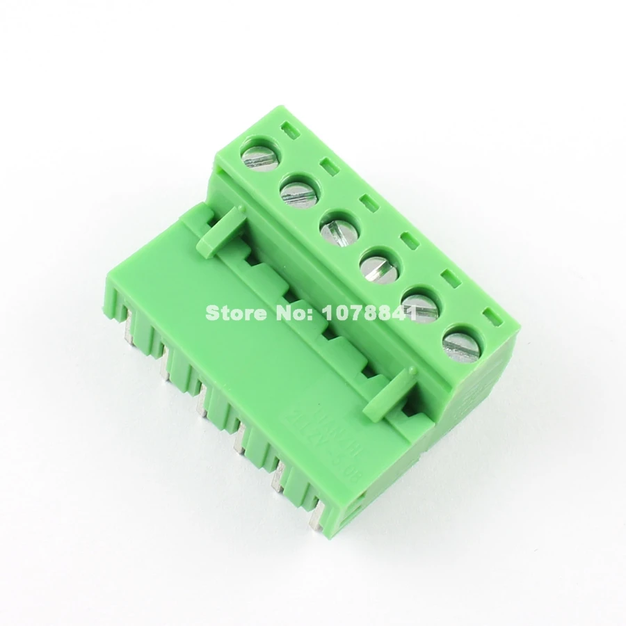 5Pcs 5.08mm Pitch Right Angle 6 pin 6 way Screw Terminal Block Plug Connector