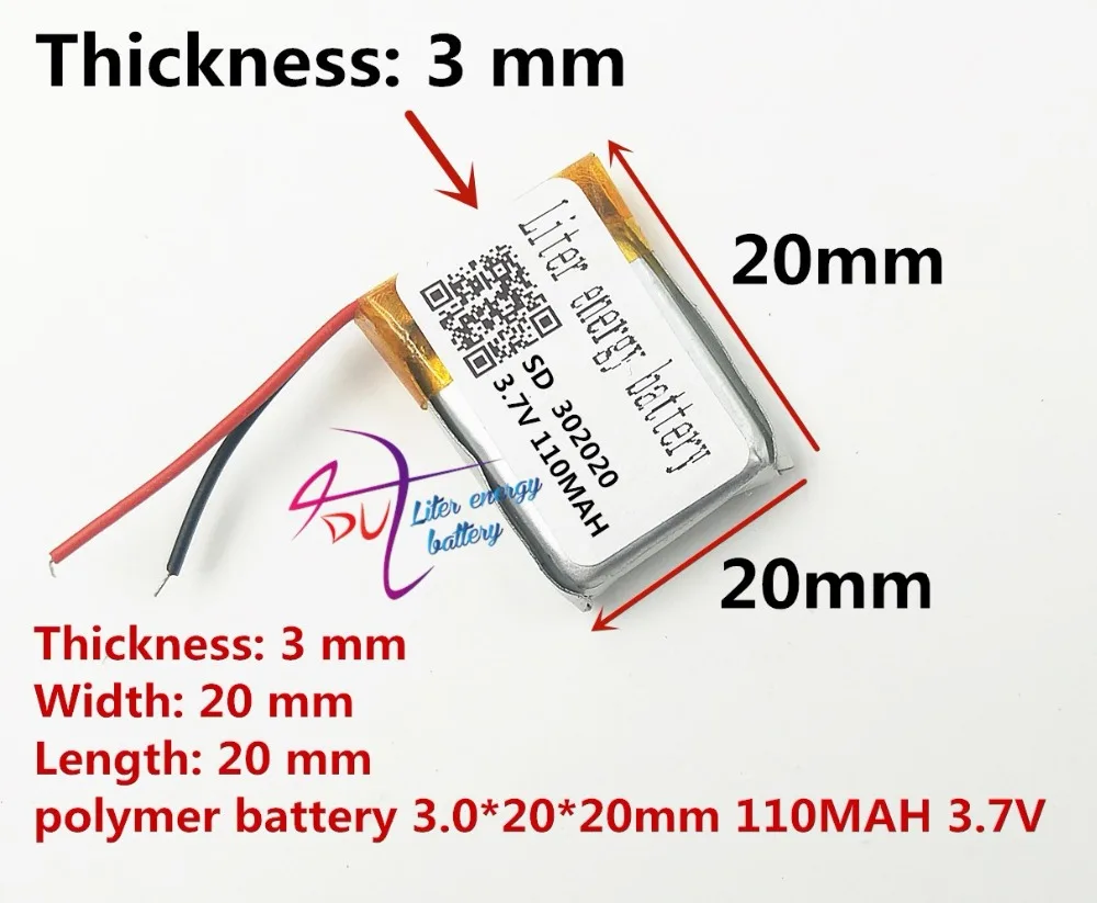 

Liter energy battery 302020 032020 3.7V 110MAH smart watches lights Bluetooth mobile phone lithium battery manufacturers
