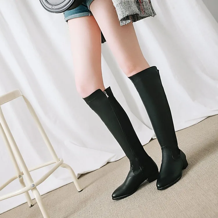 

Big Size 11 12 13 14 15 16 17 Women Long Boots Woman Over The Knee Boot Pointed Pure color High heel boots
