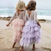 Summer Lace Girl Dress 2019 White Backless Girls Teenage Princess Dress Irregular Tutu 2-8 Years Pink Children Dresses Pink 1