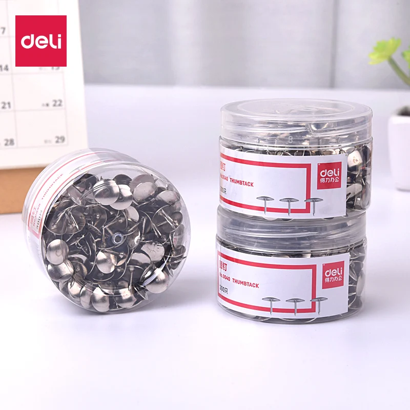 

Deli 300pcs Thumb Tack Pushpin Copy Lyrate Nail Small Pins Round Toe Corkslab Nail Cork Board Decorative Nail 0040