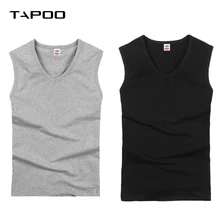 Двухслойная мужская безрукавка, жилет, удобная мужская майка, мужские хлопковые однотонные бесшовные брендовые рубашки